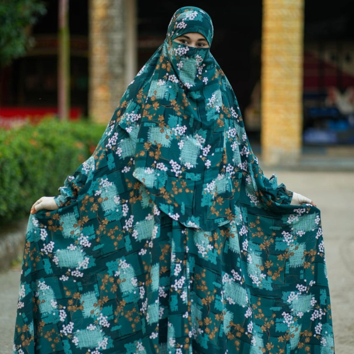 Elegant Palazzo Long Khimar Set Women's Modest Fashion Islamic Headwear And Clothing